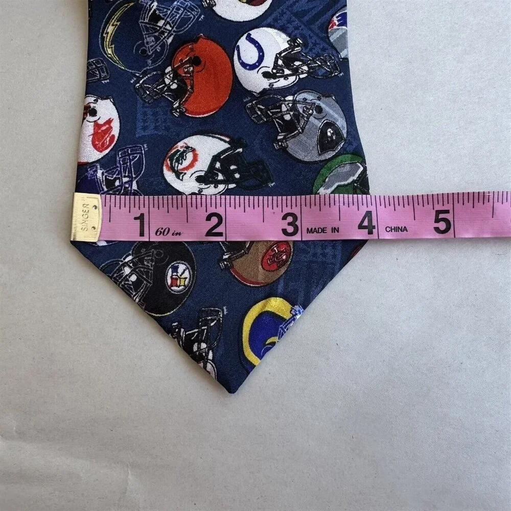 Vintage NFL Team Mens Tie Football Helmets Teams Made in USA Polyester Novelty